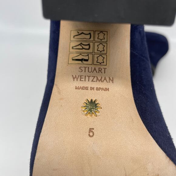 Stuart Weitzman Women's Curveblock 85 Pump Nice Blue Size 5 B - Picture 8 of 15